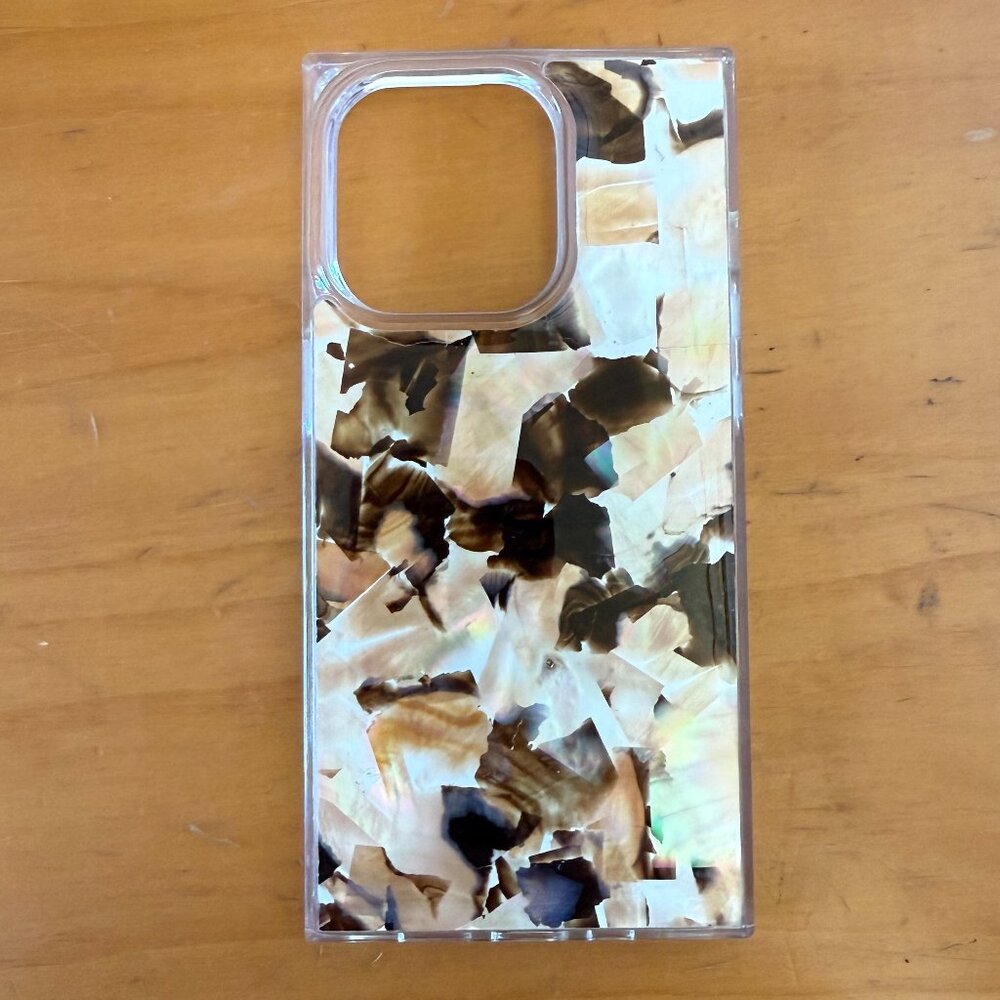 Flaunt SQUARE Brown Abalone Shell iPhone 14 Pro Case